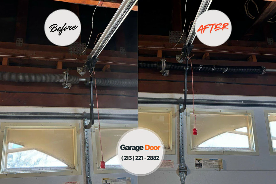Before and after: garage door repair Simi Valley, CA